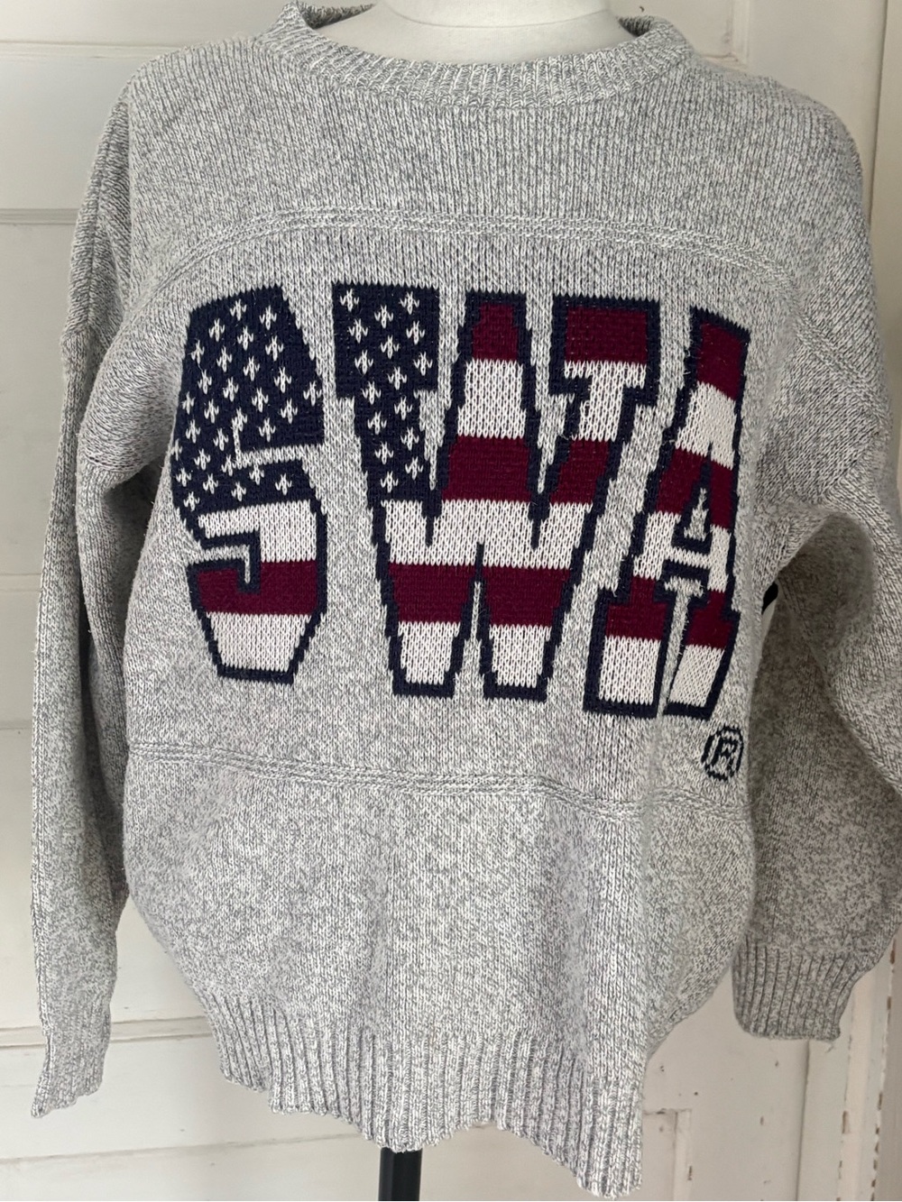 Vtg Southwest Airlines employee sweater SWA knit American flag crewneck unisex M